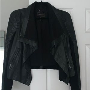 BCBG Maxazria Structured Moto Leather Jacket
